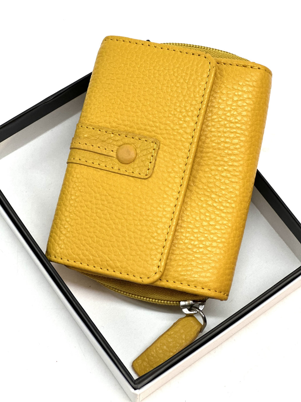 HE207 Yellow Flap Front Zip Wallet