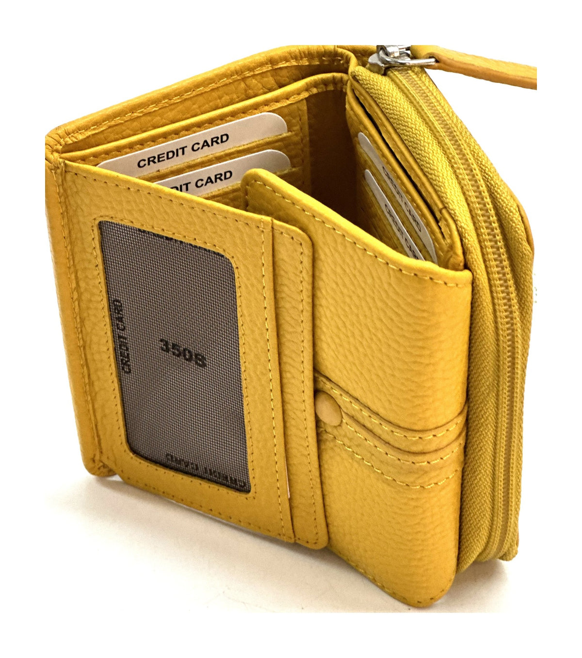 HE207 Yellow Flap Front Zip Wallet