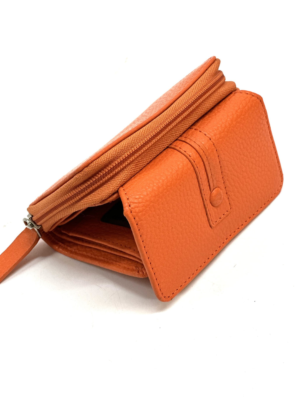 HE209 Orange Flap Front Zip Wallet