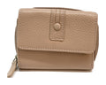 HE214 Powder Pink Leather Flap Front Zip Wallet