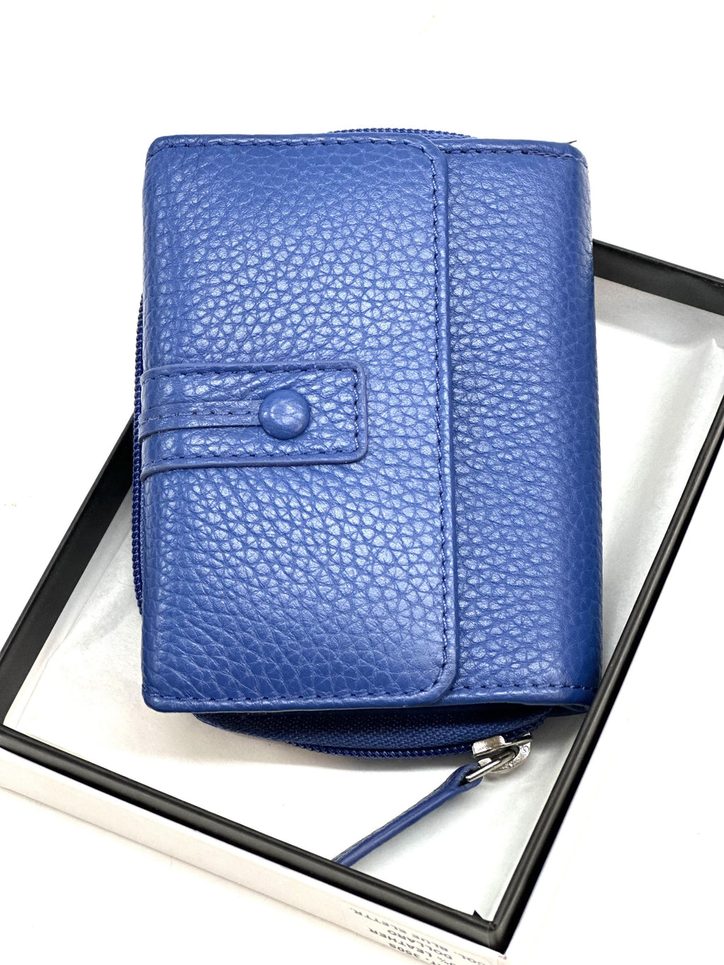 HE218 Royal Blue Flap Front Zip Wallet