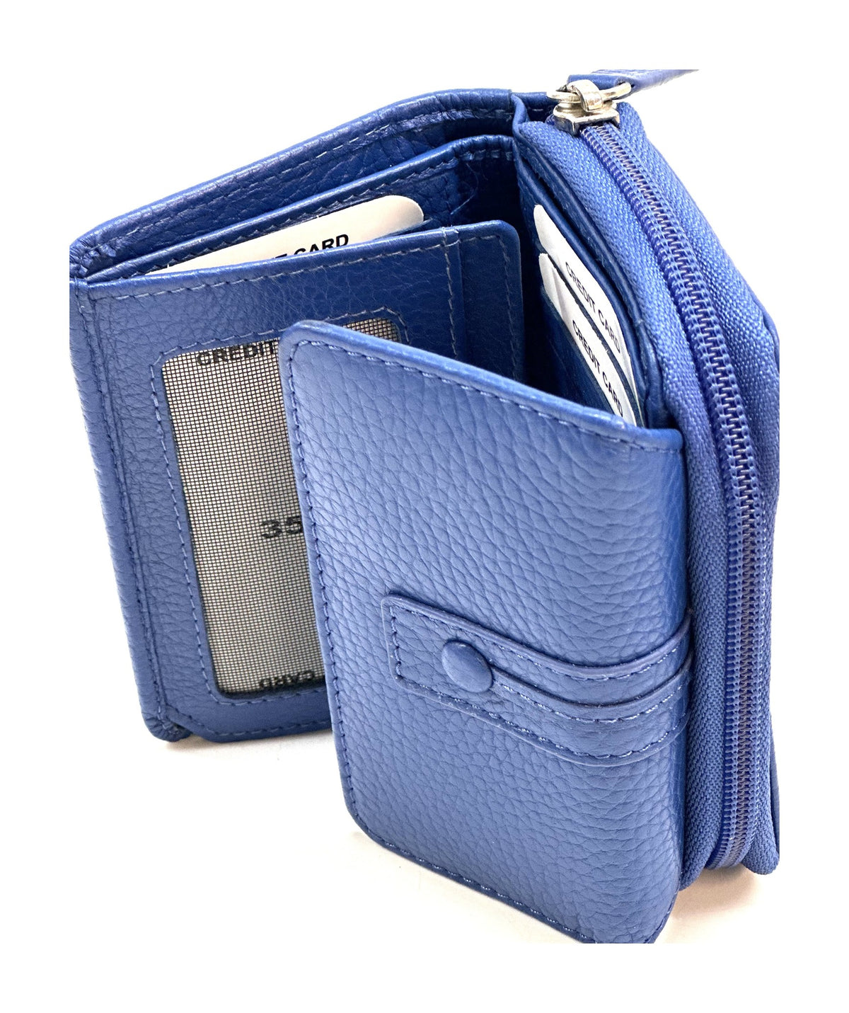 HE218 Royal Blue Flap Front Zip Wallet
