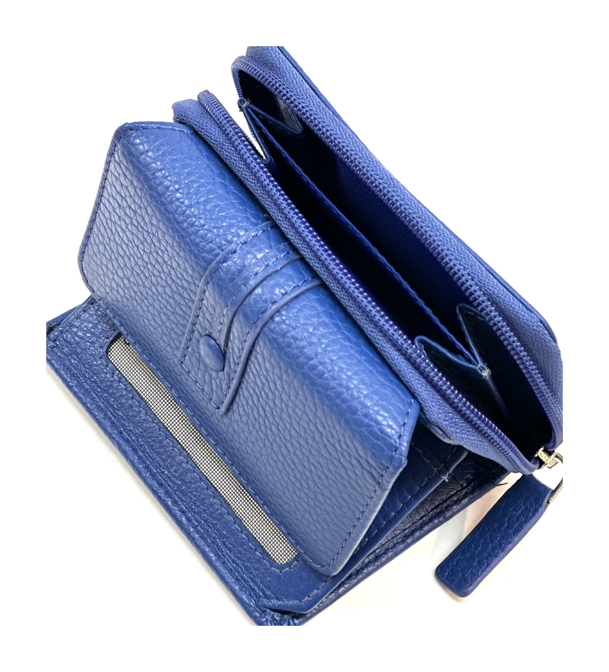 HE218 Royal Blue Flap Front Zip Wallet