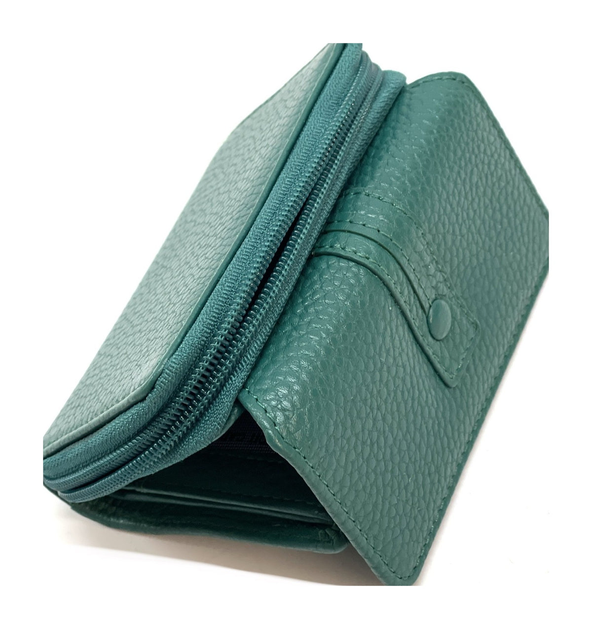HE219 Peacock Green Flap Front Zip Wallet