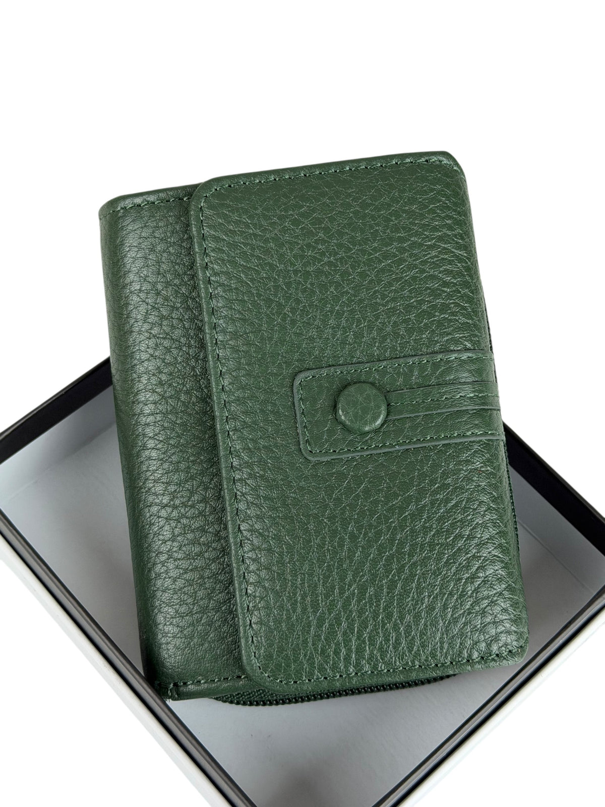 HE220 Forest Green Flap Front Zip Wallet