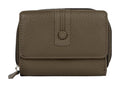 HE224 Dark Taupe Flap Front Zip Wallet