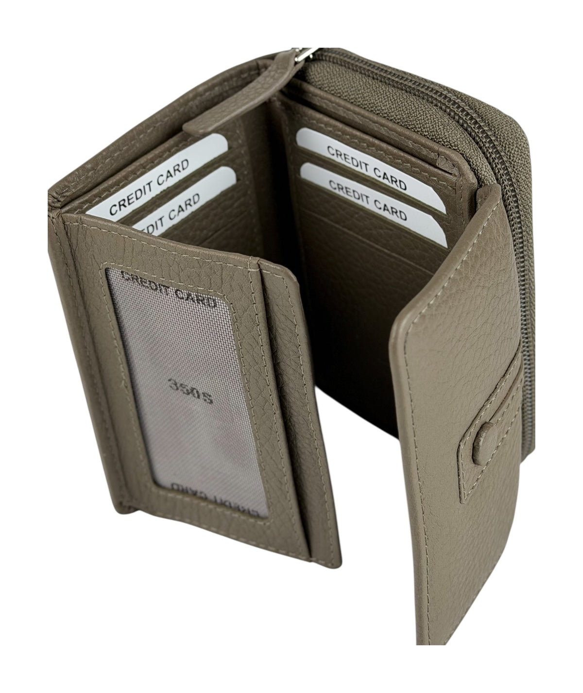 HE224 Dark Taupe Flap Front Zip Wallet