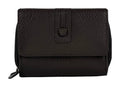 HE226 Dark Brown Flap Front Zip Wallet