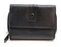 HE227 Black Flap Front Zip Wallet