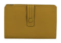 HE228 Mustard Leather Snap Strap Wallet