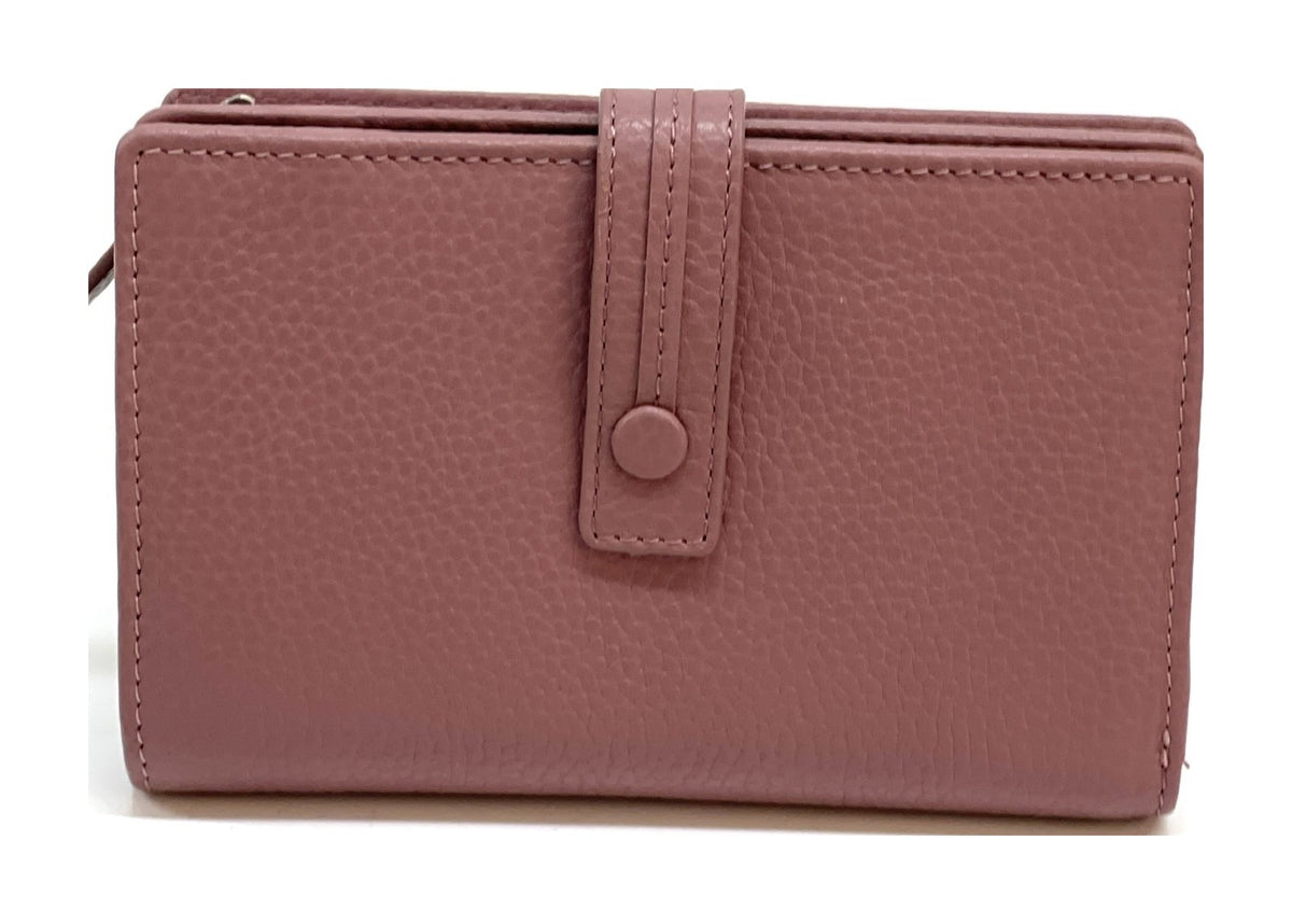 HE231 Dusty Rose Snap Strap Wallet