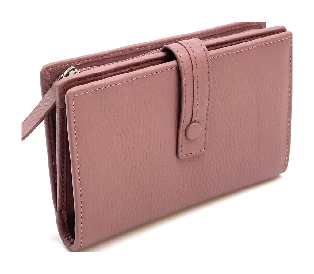 HE231 Dusty Rose Snap Strap Wallet