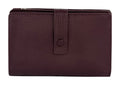 HE233 Burgundy Leather Snap Strap Wallet