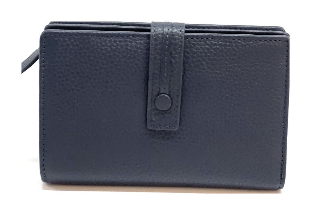 HE234 Navy Snap Strap Wallet
