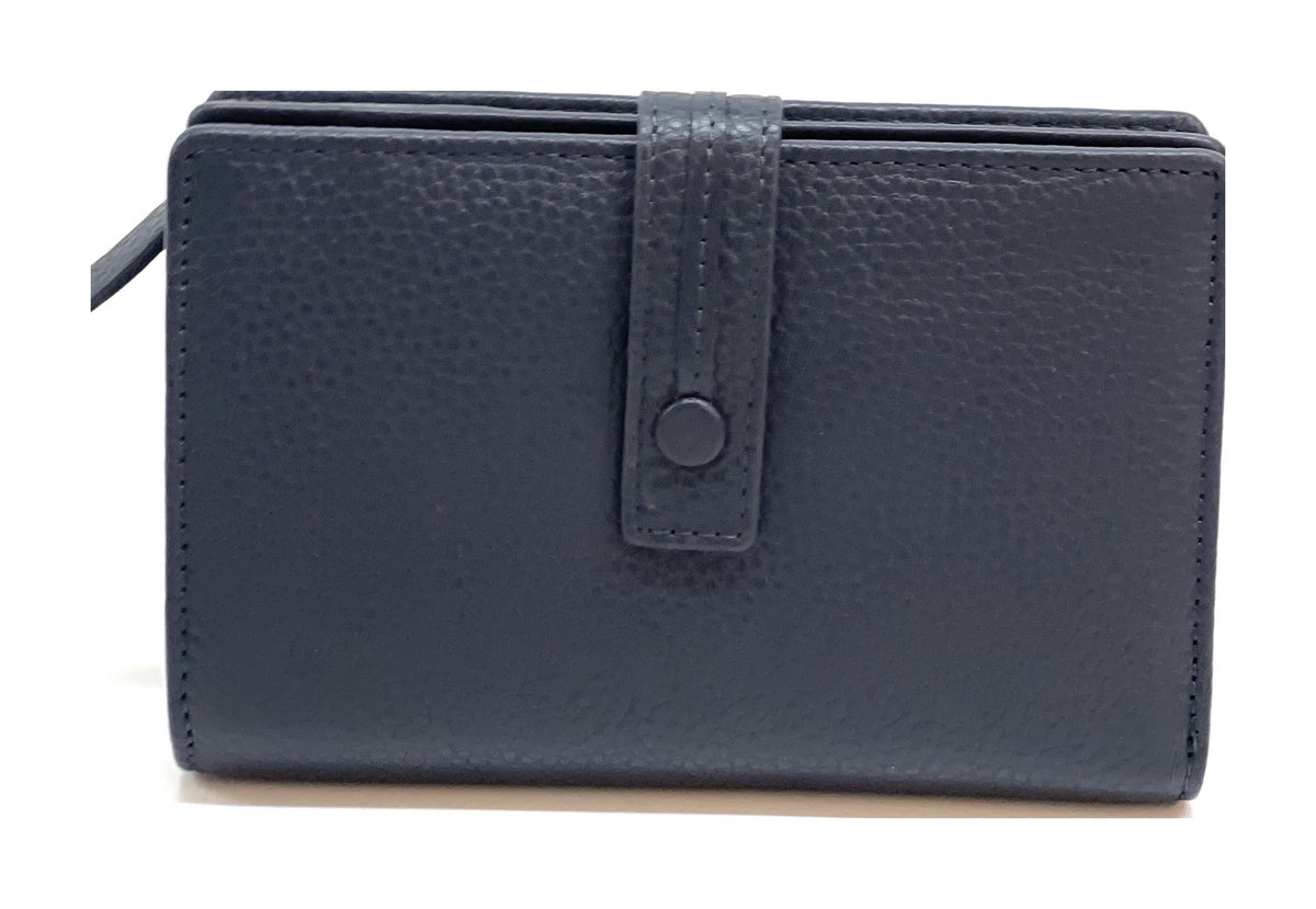 HE234 Navy Snap Strap Wallet