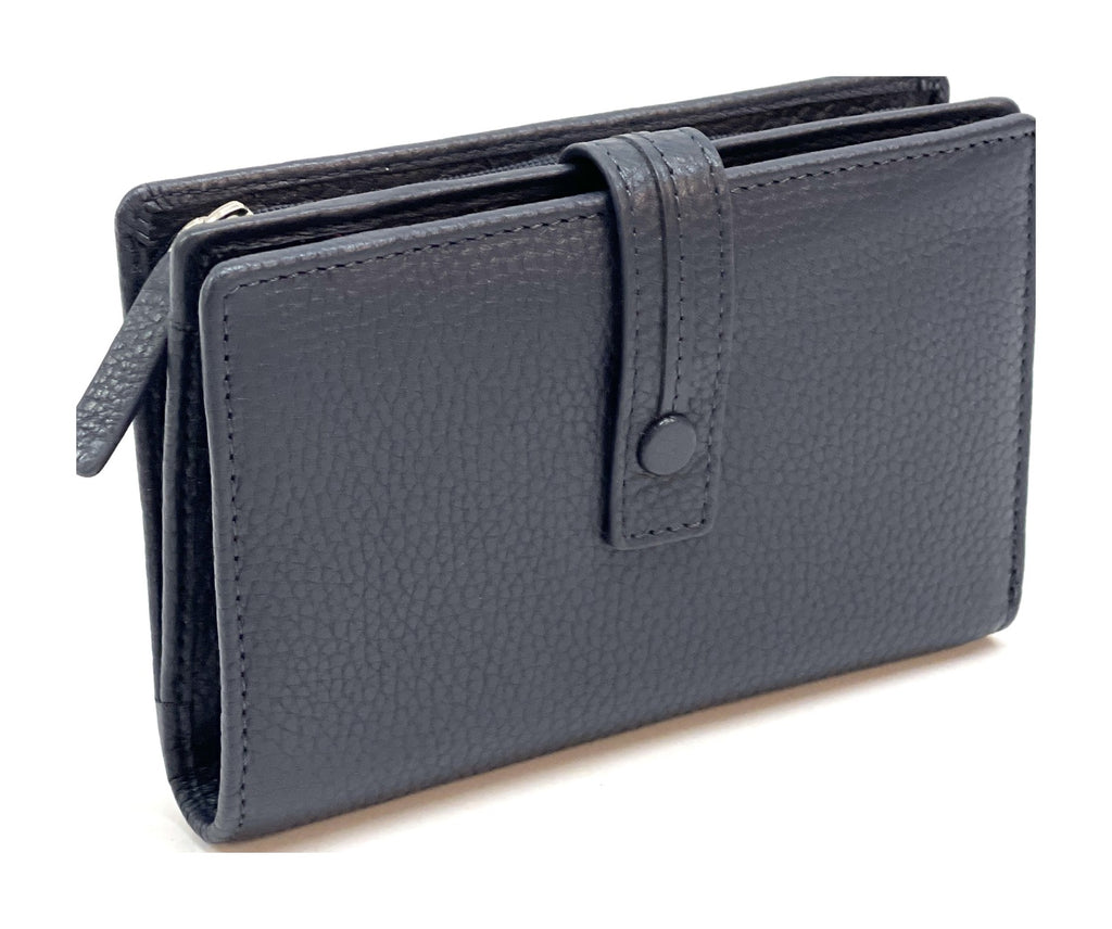 HE234 Navy Snap Strap Wallet