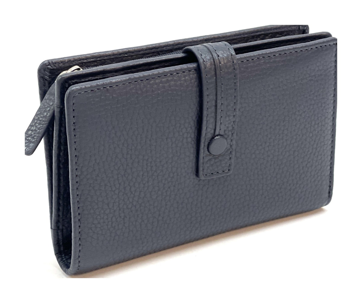 HE234 Navy Snap Strap Wallet