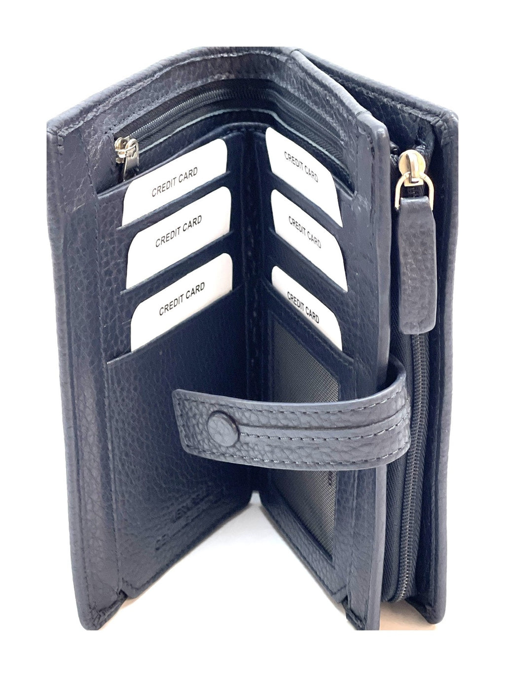 HE234 Navy Snap Strap Wallet