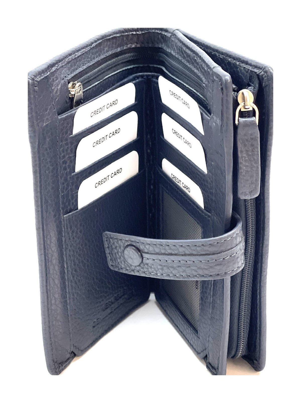 HE234 Navy Snap Strap Wallet