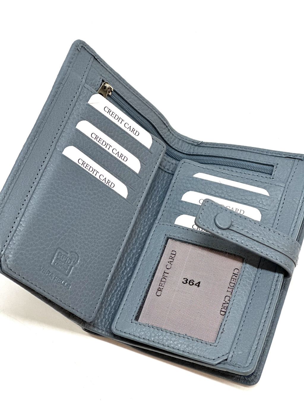 HE235 Slate Blue Snap Strap Wallet