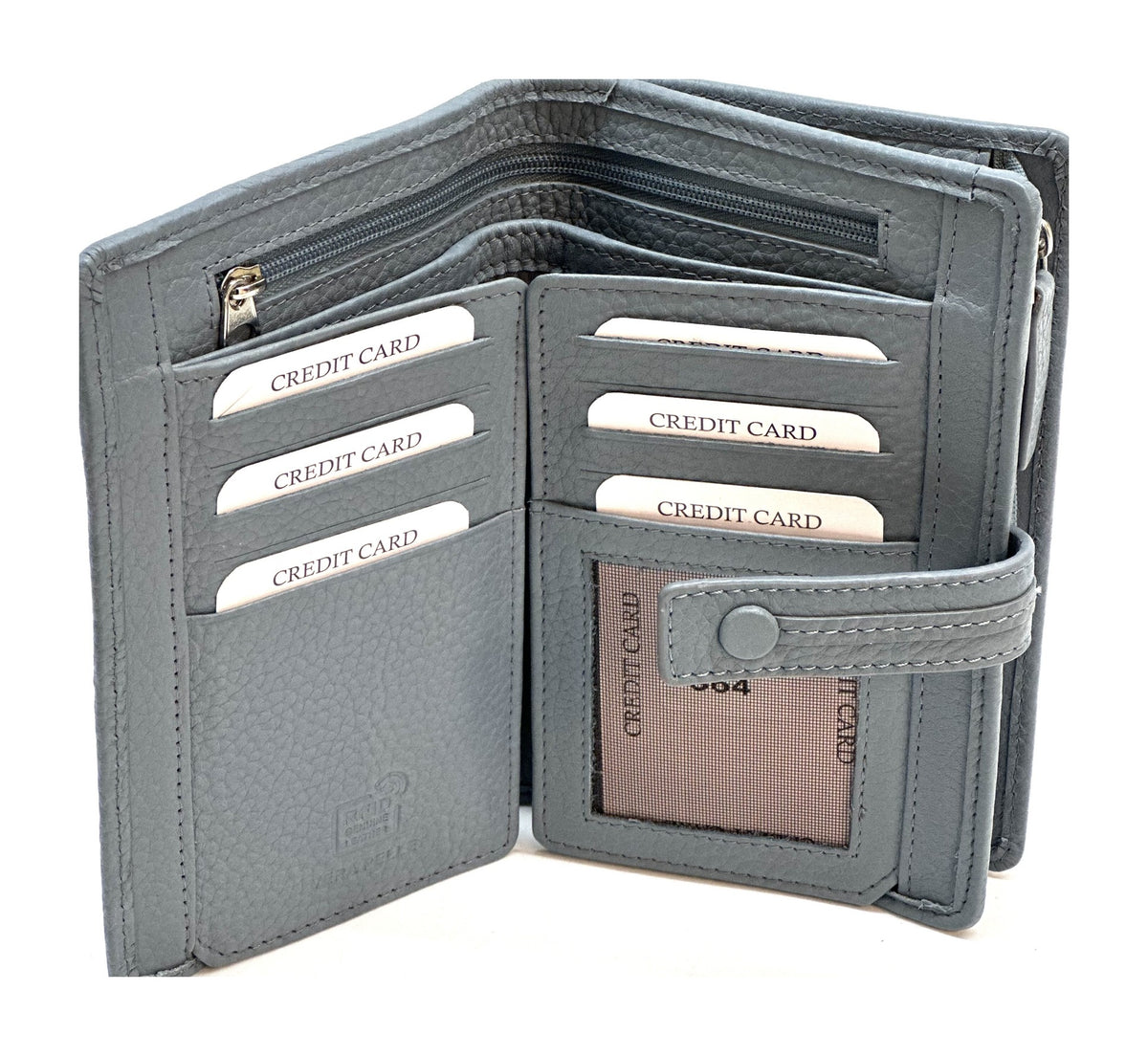 HE235 Slate Blue Snap Strap Wallet
