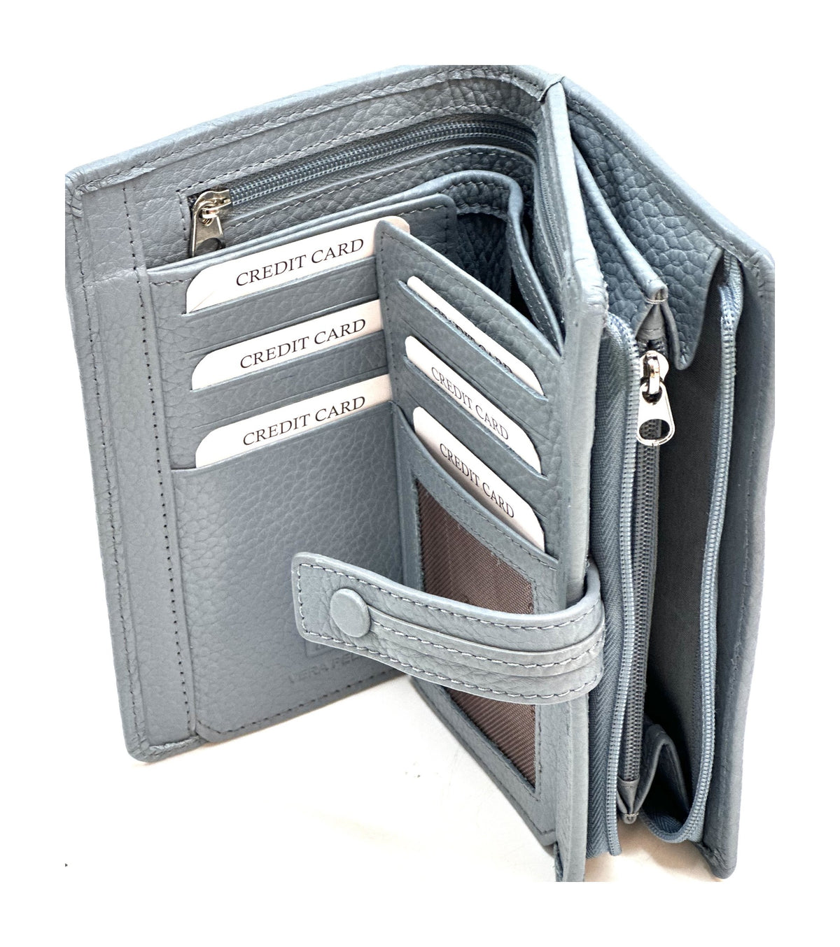HE235 Slate Blue Snap Strap Wallet
