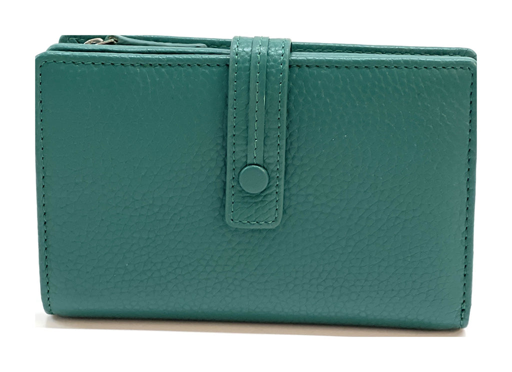 HE237 Peacock Green Snap Strap Wallet