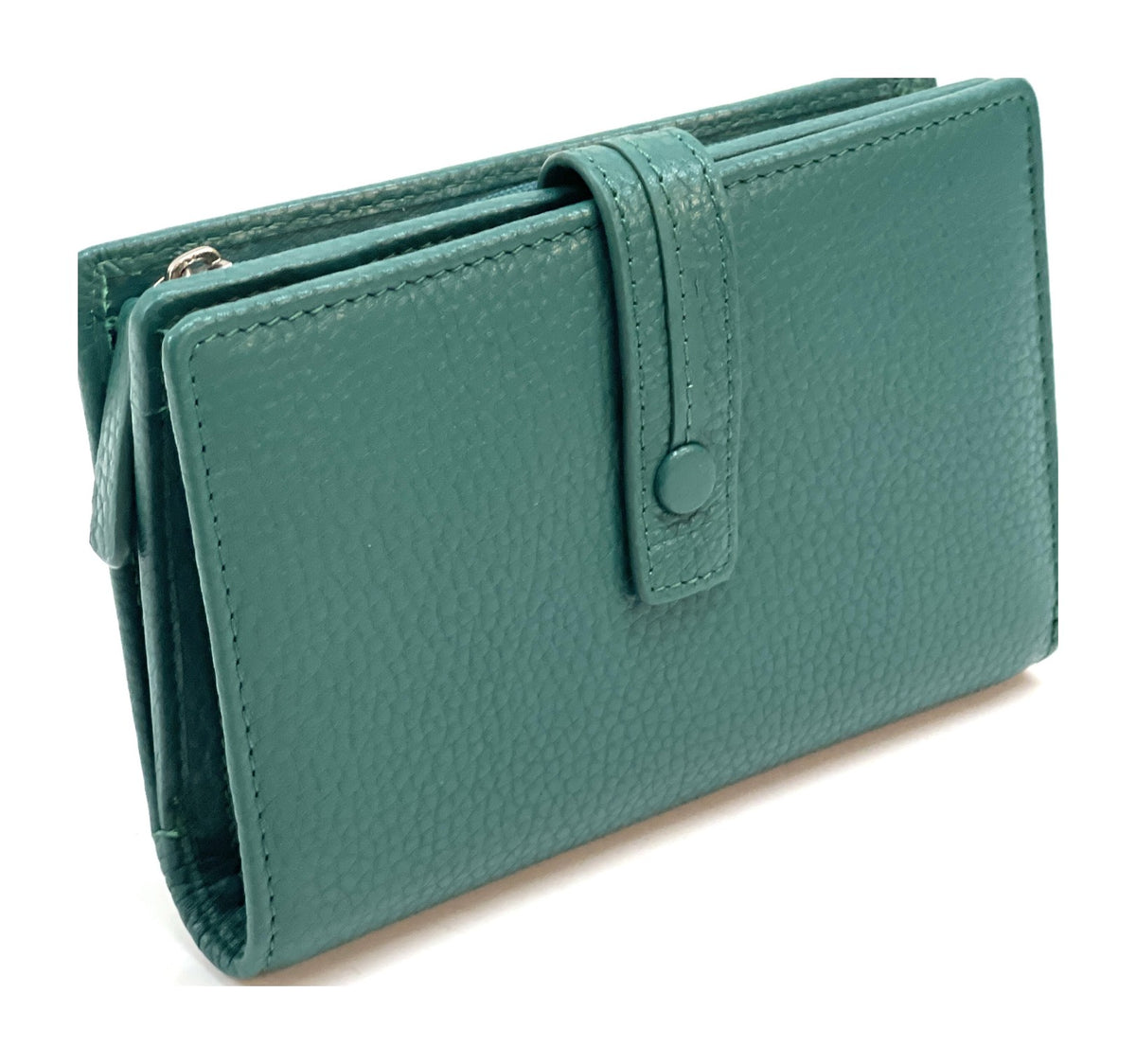 HE237 Peacock Green Snap Strap Wallet
