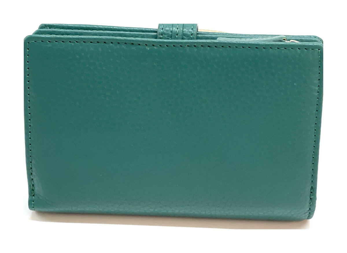 HE237 Peacock Green Snap Strap Wallet