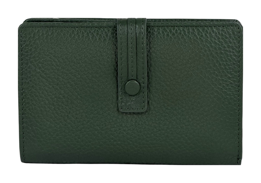 HE238 Forest Green Snap Strap Wallet