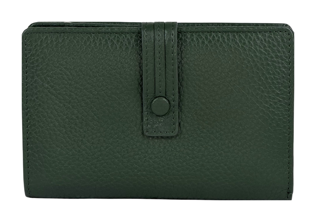 HE238 Forest Green Snap Strap Wallet