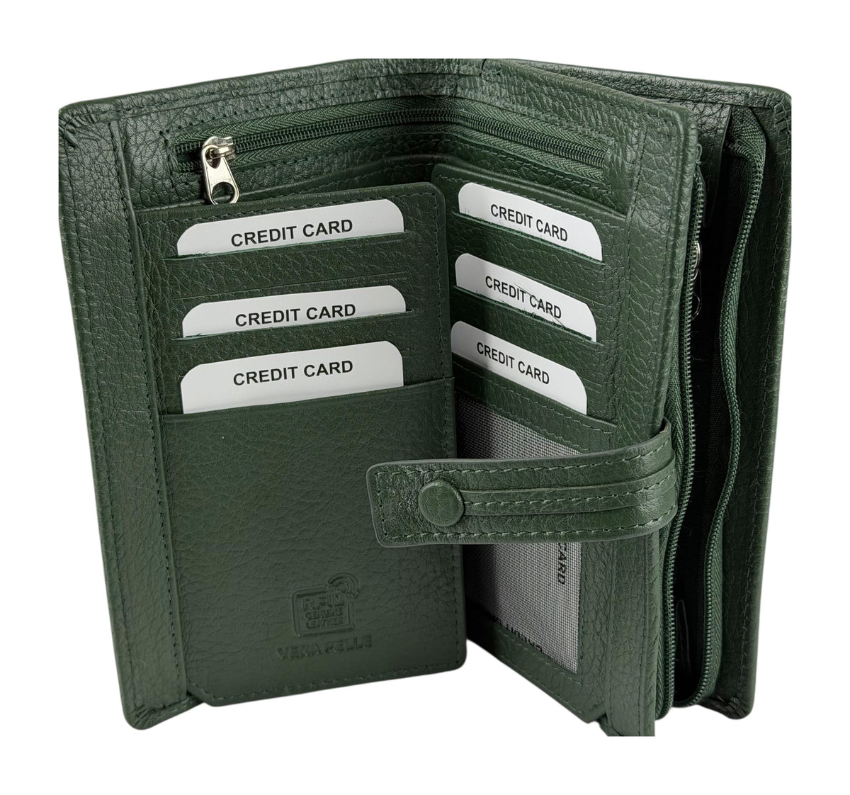 HE238 Forest Green Snap Strap Wallet