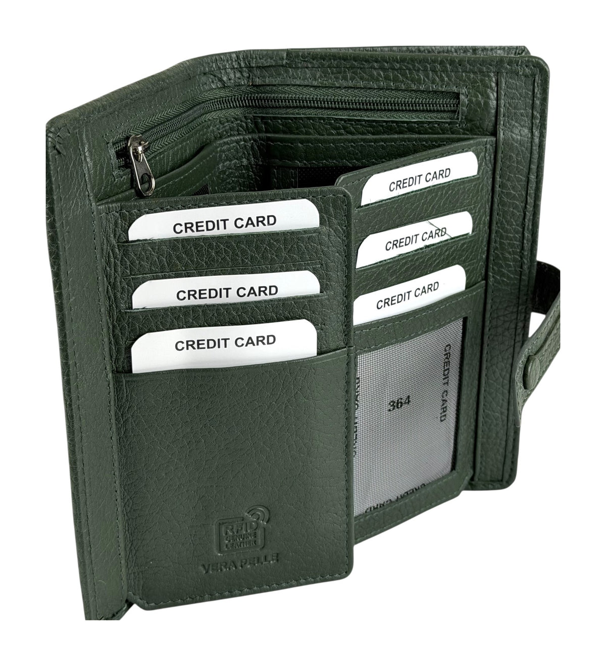 HE238 Forest Green Snap Strap Wallet