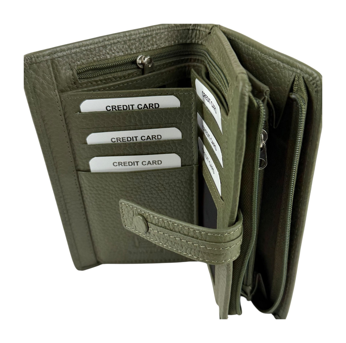 HE239 Olive Green Snap Strap Wallet