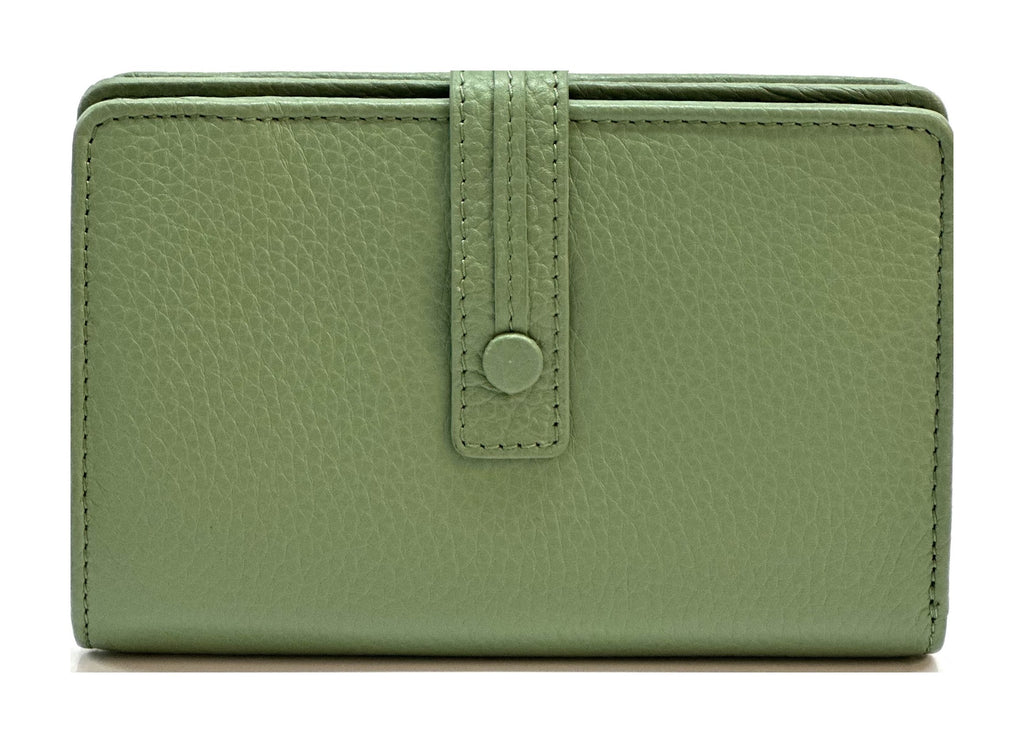 HE240 Sage Green Snap Strap Wallet