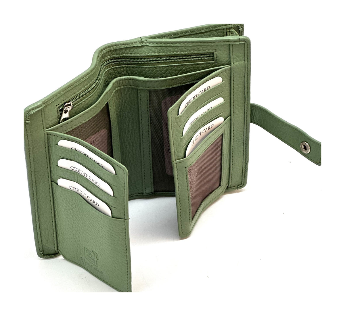 HE240 Sage Green Snap Strap Wallet