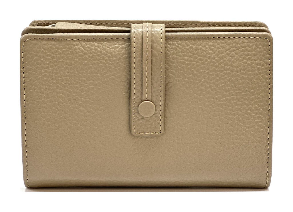 HE241 Taupe Snap Strap Wallet