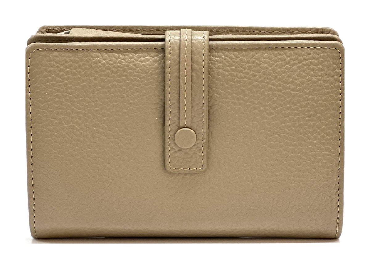 HE241 Taupe Snap Strap Wallet