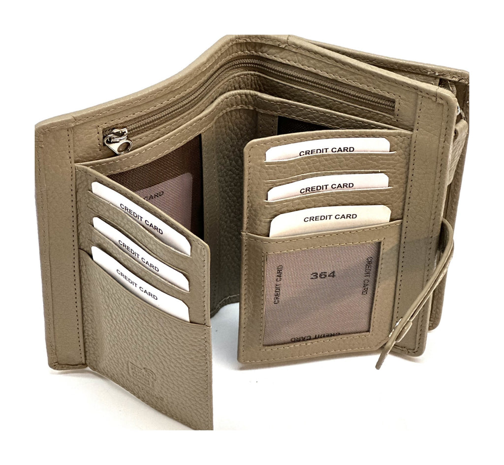 HE241 Taupe Snap Strap Wallet