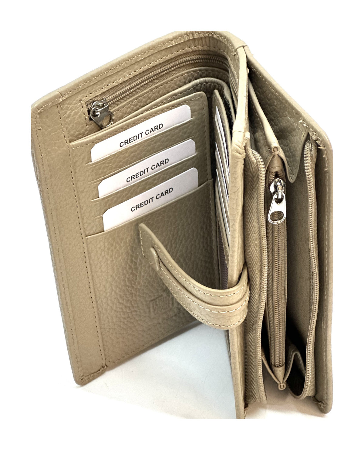 HE241 Taupe Snap Strap Wallet