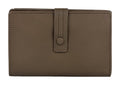 HE242 Dark Taupe Leather Snap Strap Wallet