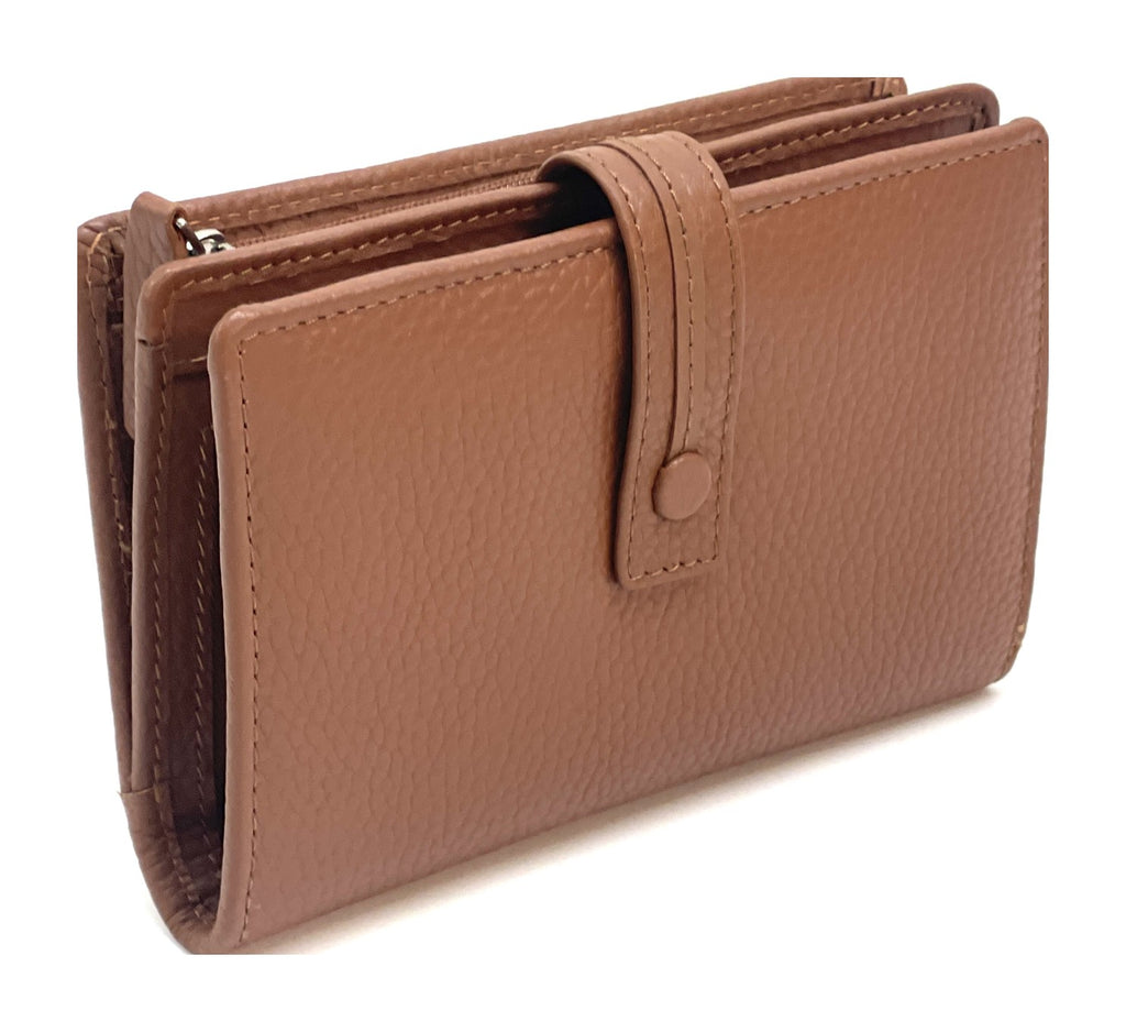 HE243 Cognac Snap Strap Wallet