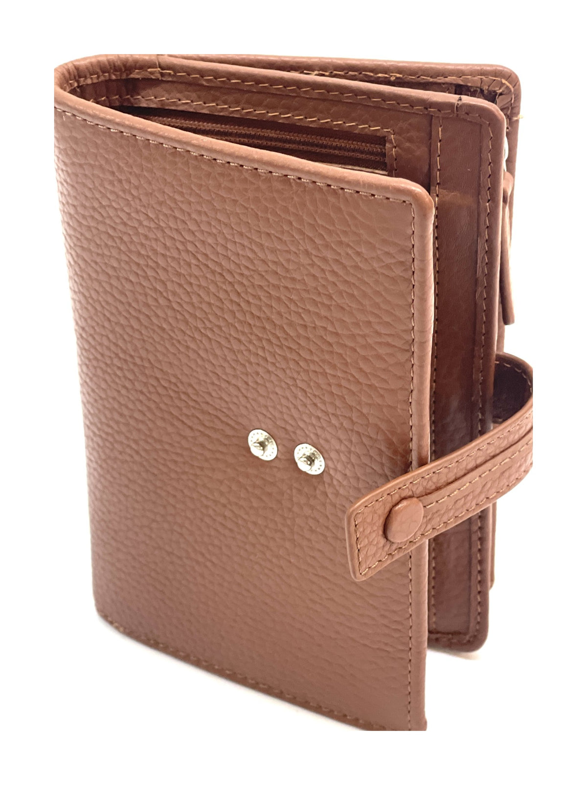 HE243 Cognac Snap Strap Wallet