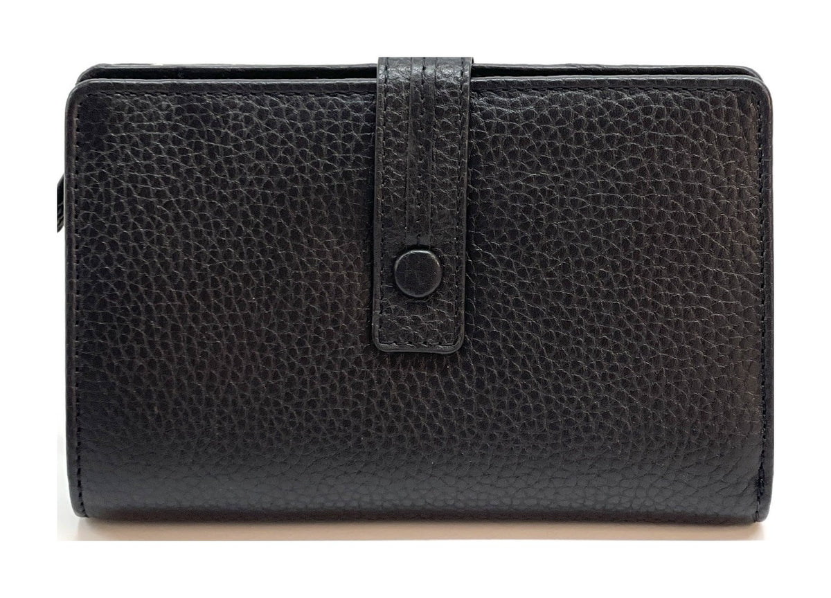 HE245 Black Snap Strap Wallet