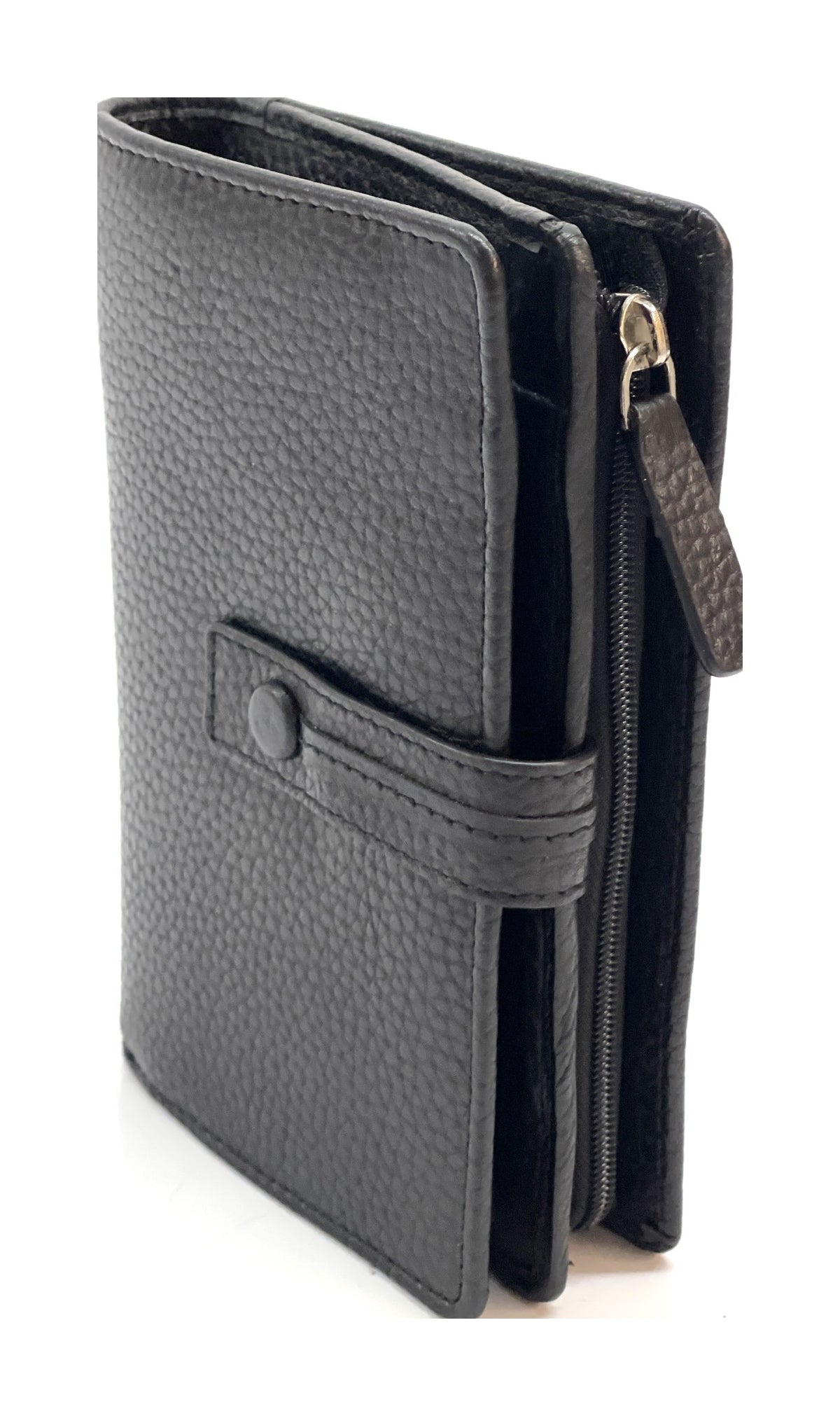 HE245 Black Snap Strap Wallet