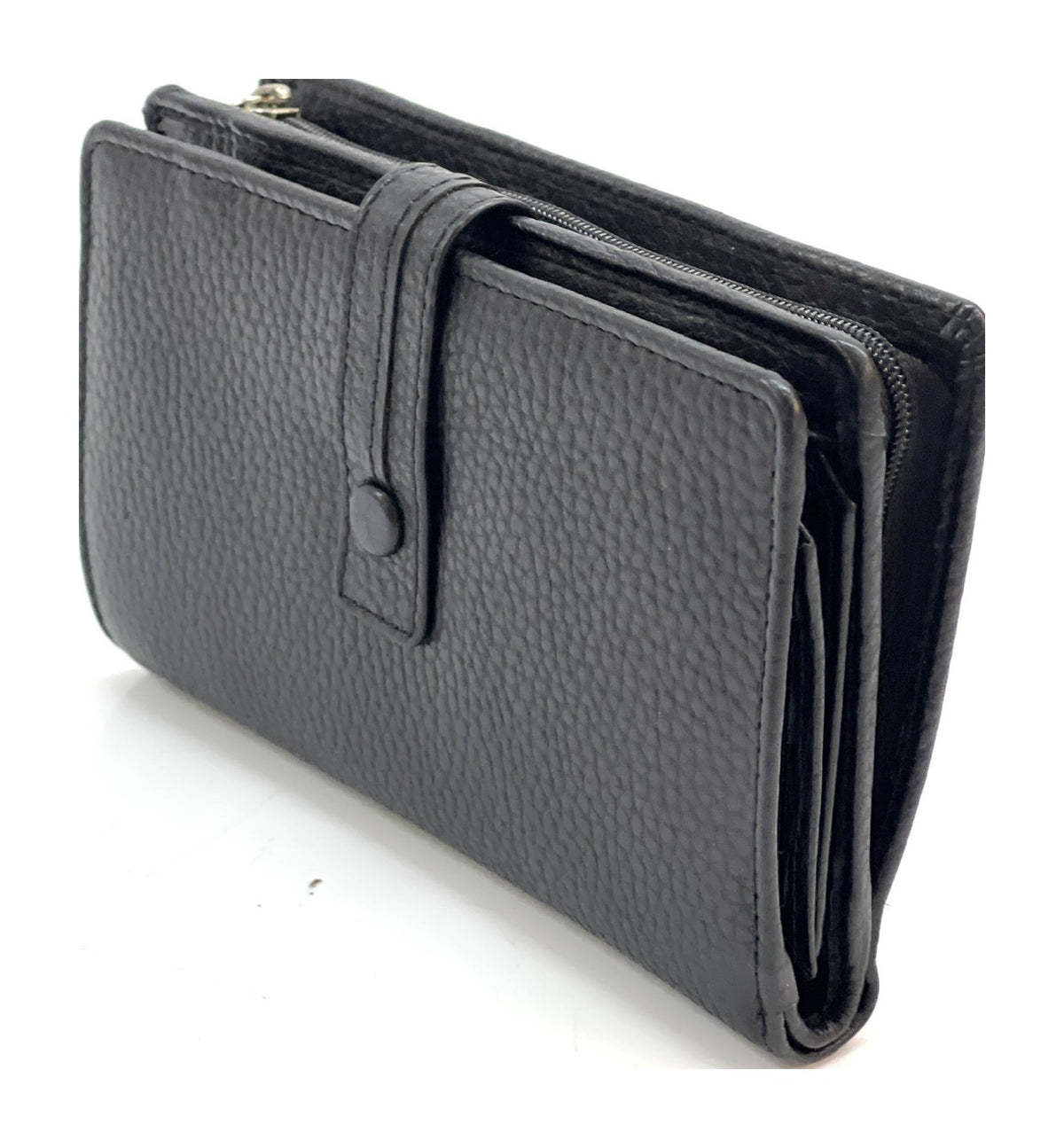 HE245 Black Snap Strap Wallet