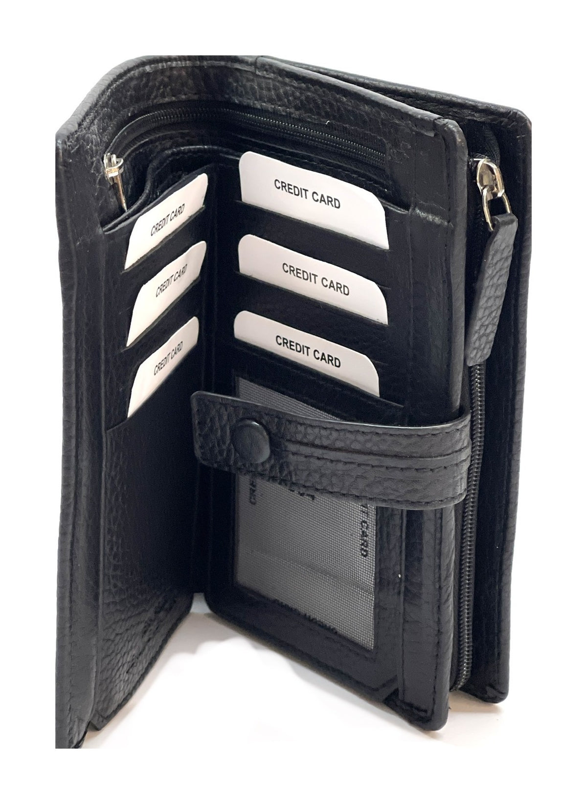 HE245 Black Snap Strap Wallet