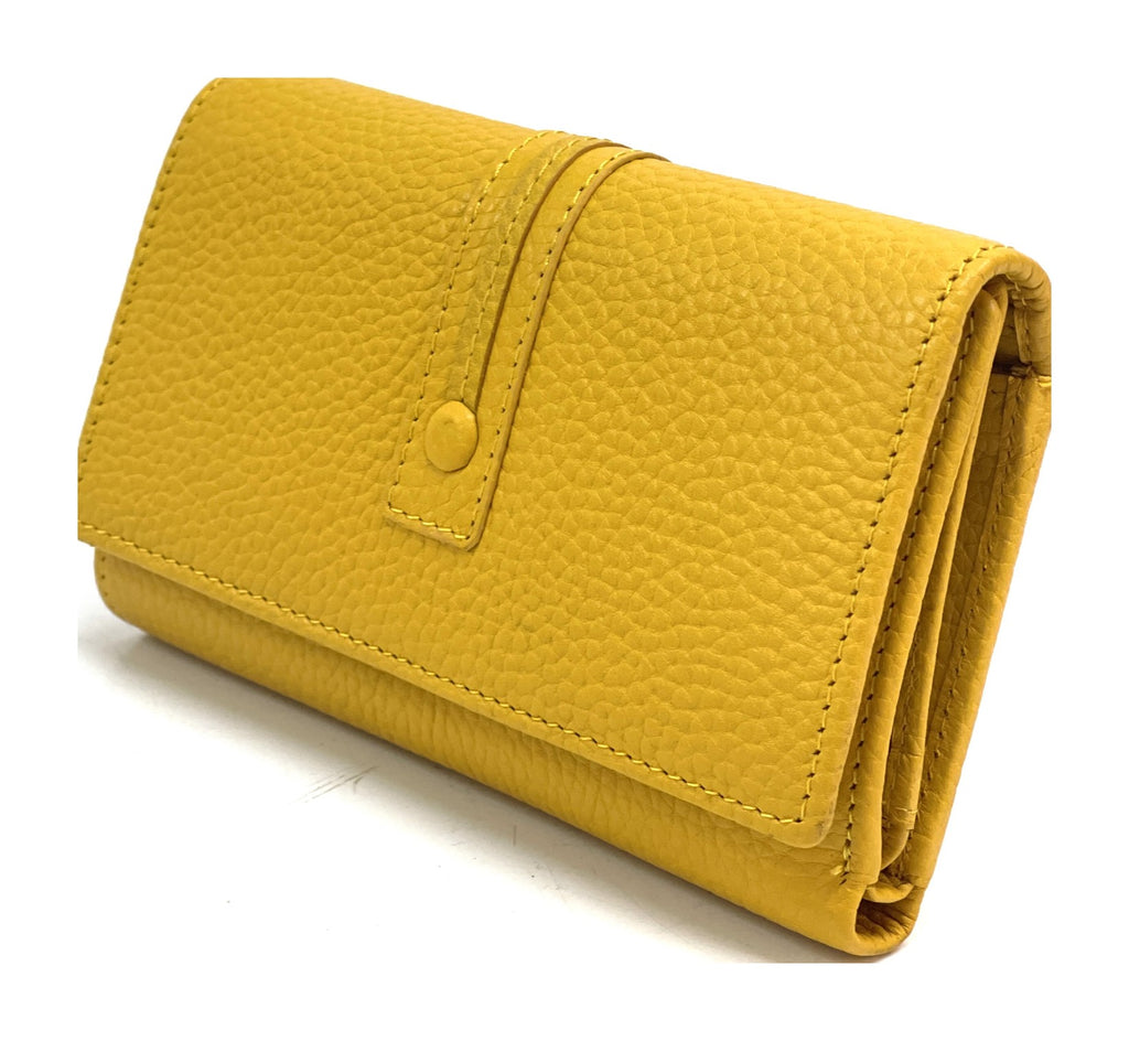 HE246 Yellow Trifold Flap Wallet