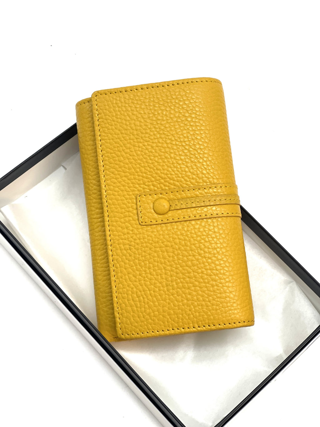 HE246 Yellow Trifold Flap Wallet