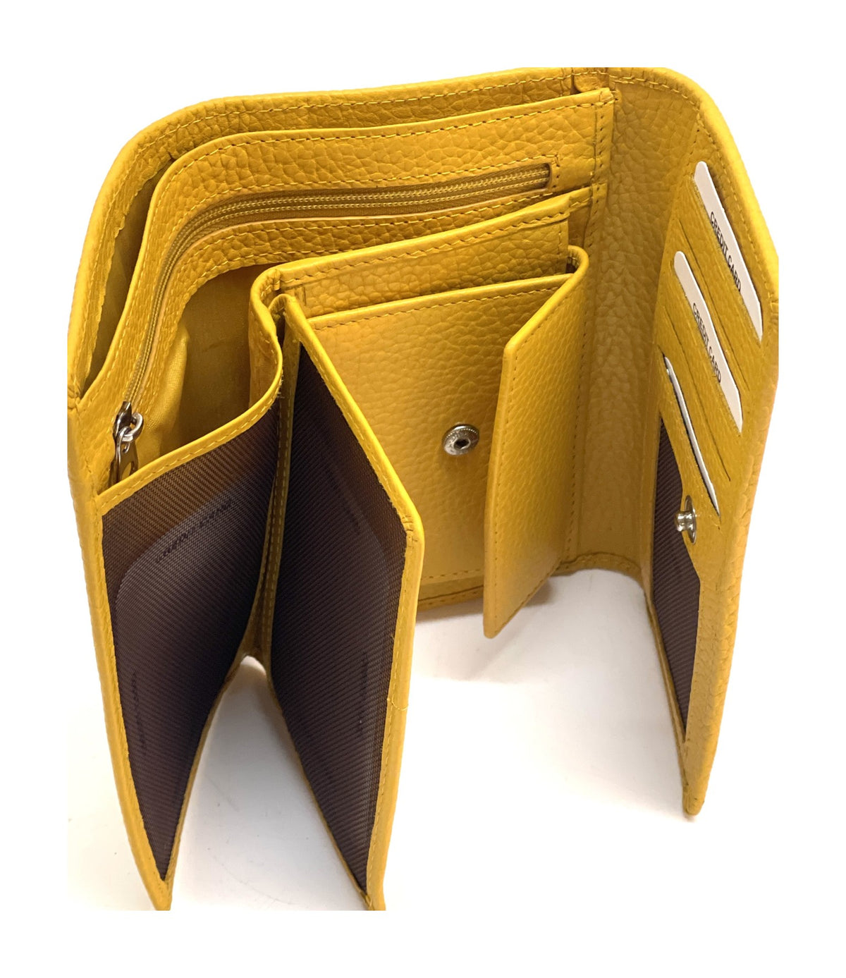 HE246 Yellow Trifold Flap Wallet